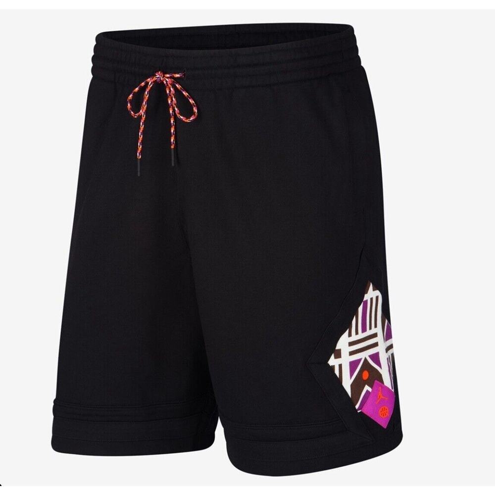 Nike Air Jordan Quai 54 Diamond Shorts Mens‎ Large Black Purple CW4091-010 NEW